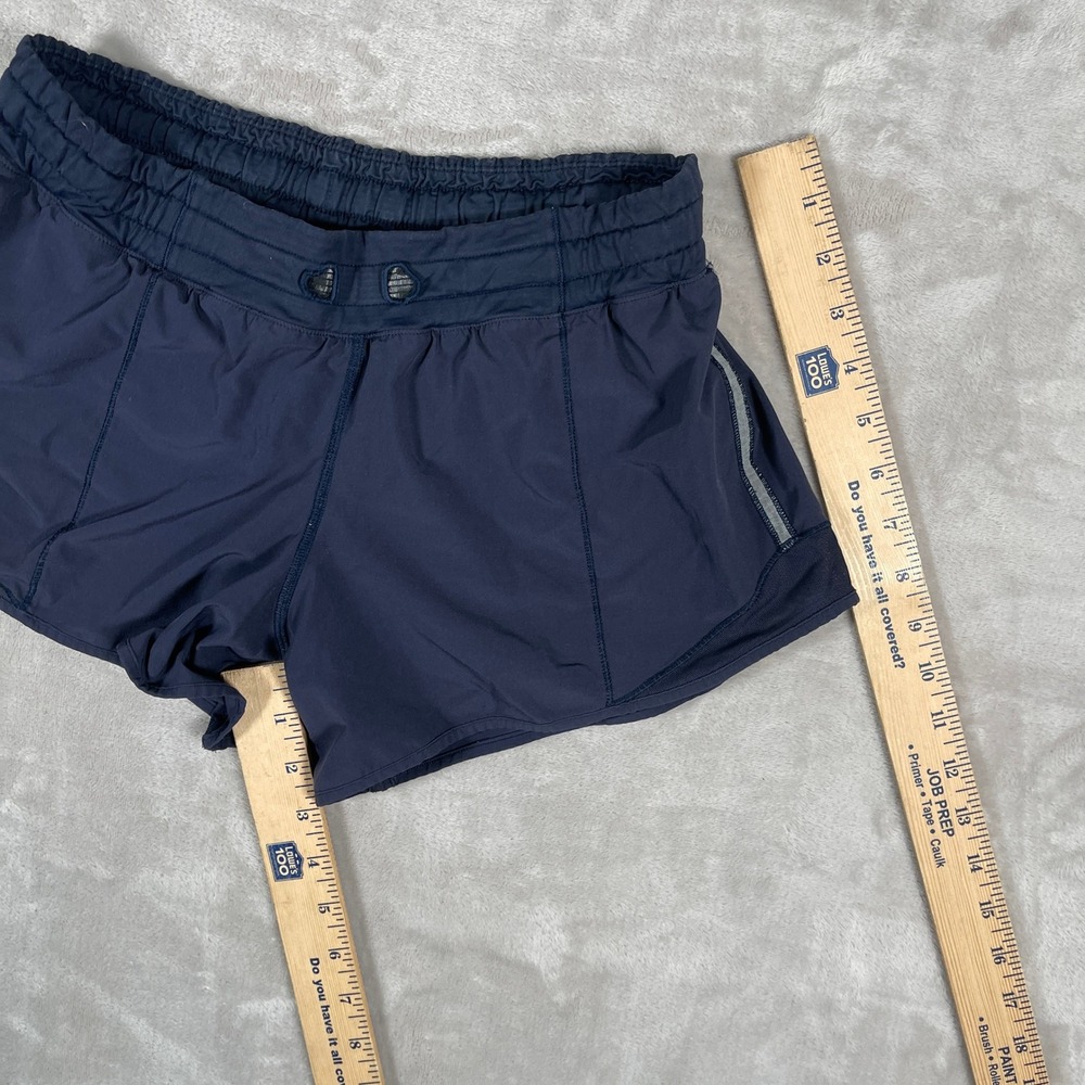 Lululemon Women's Hotty Hot Shorts Activewear Sporty Athletic Lined 4 Blue - Picture 3 of 6